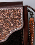 American Darling Cross Body Hand Tooled Hair On Genuine Leather Women Bag Western Handbag Purse