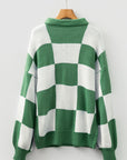 Checker Collared Long Sleeve Sweater