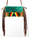 American Darling ADBG578 Crossbody Hair-On Saddle Blanket Genuine Leather Women Bag Western Handbag Purse