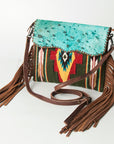 American Darling ADBG579 Crossbody Hair-On Saddle Blanket Genuine Leather Women Bag Western Handbag Purse