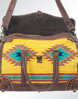 American Darling ADBG516 Duffel Hand Tooled Saddle Blanket Genuine Leather Women Bag Western Handbag Purse