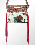 American Darling Clutch Hand Tooled Hair On Genuine Leather Women Bag Western Handbag Purse