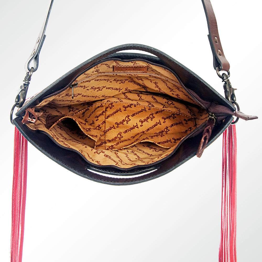 American Darling Clutch Hand Tooled Hair On Genuine Leather Women Bag Western Handbag Purse