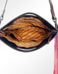 American Darling Clutch Hand Tooled Hair On Genuine Leather Women Bag Western Handbag Purse