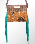 American Darling Clutch Hand Tooled Hair on Genuine Leather Western Women Bag Handbag Purse | Purses for Cute