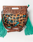 American Darling Clutch Hand Tooled Hair on Genuine Leather Western Women Bag Handbag Purse | Purses for Cute