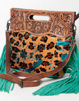 American Darling Clutch Hand Tooled Hair on Genuine Leather Western Women Bag Handbag Purse | Purses for Cute