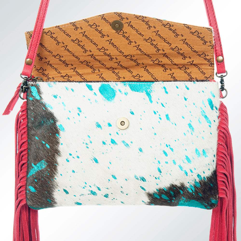American Darling ADBGS178A Envelope Hair On Genuine Leather Women Bag Western Handbag Purse