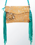 American Darling ADBGS178B Envelope Hair On Genuine Leather Women Bag Western Handbag Purse