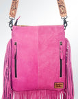 American Darling ADBGS192E Messenger Hair On Genuine Leather Women Bag Western Handbag Purse