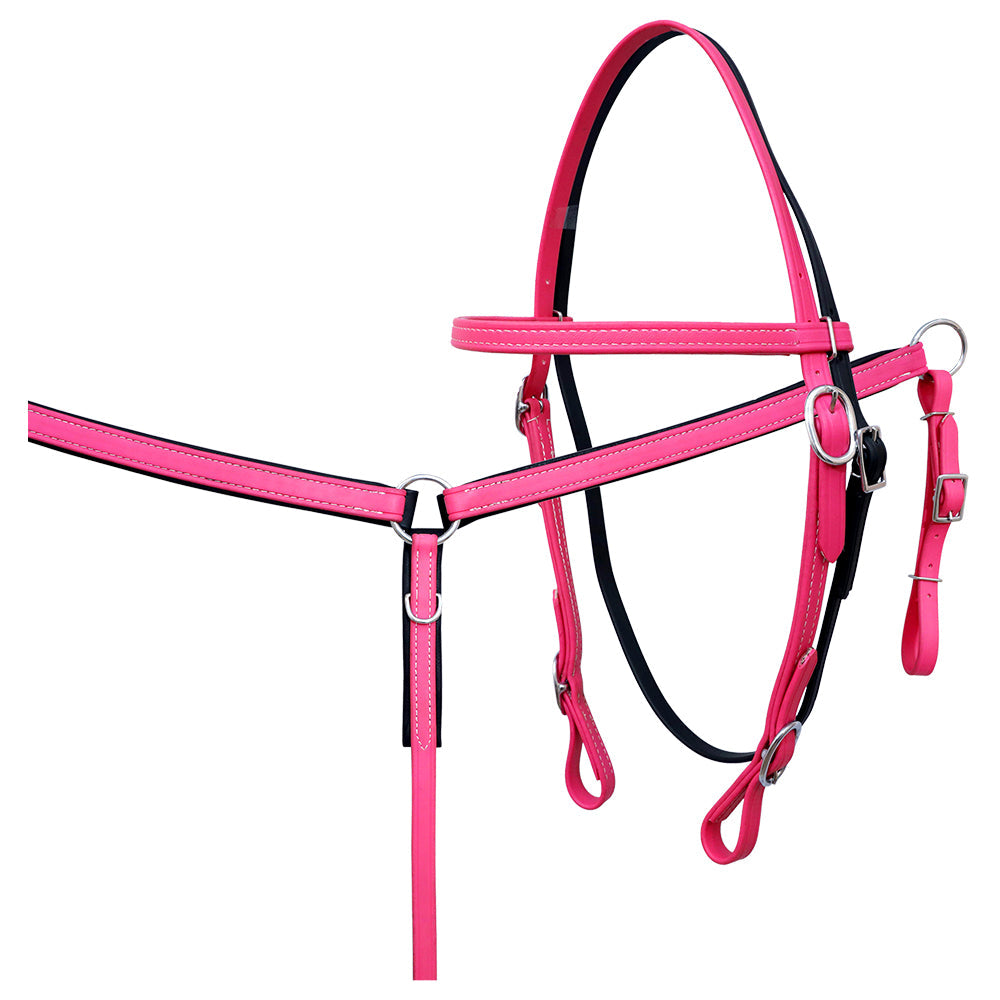 HILASON Western Horse Biothane Leather Headstall &amp; Breast Collar Set