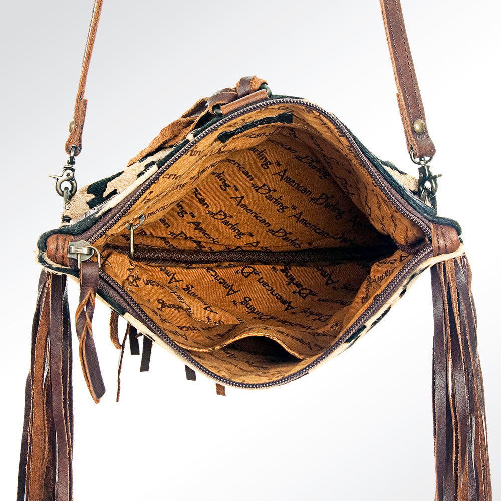 American Darling ADBG526ACGO Wallet Hand Tooled Hair-On Genuine Leather Women Bag Western Handbag Purse