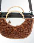 American Darling ADBG589 Small Crossbody Hand Tooled Hair-On Genuine Leather Women Bag Western Handbag Purse