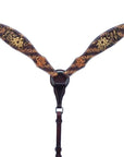 Bar H Equine American Leather Horse Saddle Tack One Ear Headstall | Breast Collar | Browband Headstall | Wither Strap | Tack Set for Horses Tropical Snake Collection