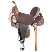 Western Horse Saddle Hilason Flex Tree American Leather Trail Barrel