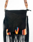 American Darling ADBGZ300 Messenger Saddle Blanket Genuine Leather Women Bag Western Handbag Purse