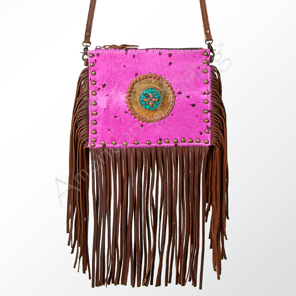 American Darling ADBG603 Small Crossbody Hair-On Genuine Leather Women Bag Western Handbag Purse