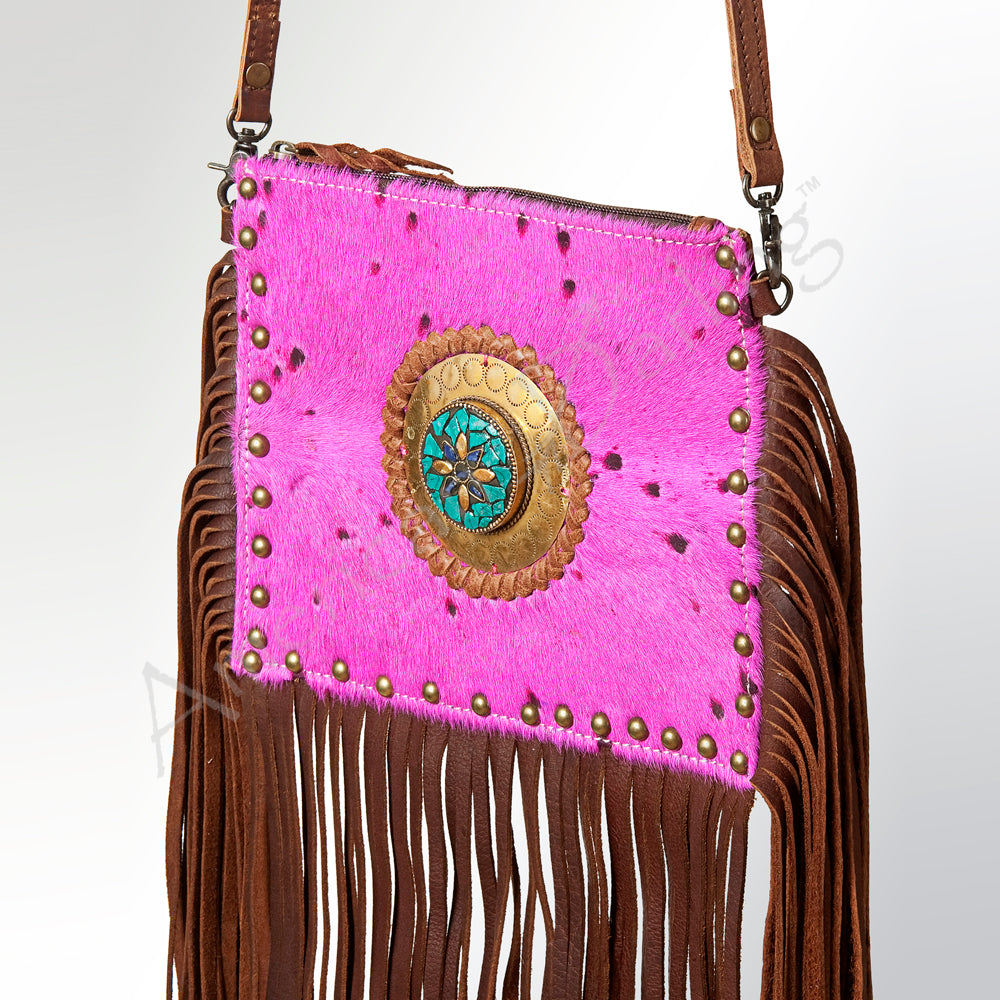 American Darling ADBG603 Small Crossbody Hair-On Genuine Leather Women Bag Western Handbag Purse