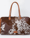 American Darling Duffel Hand Tooled Hair on Genuine Leather Western Women Bag | Handbag | Leather Duffle Bag | Weekend Bag | Travel Duffel Bags | Duffel Bag for Women | Leather Duffle Bag