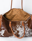 American Darling Duffel Hand Tooled Hair on Genuine Leather Western Women Bag | Handbag | Leather Duffle Bag | Weekend Bag | Travel Duffel Bags | Duffel Bag for Women | Leather Duffle Bag
