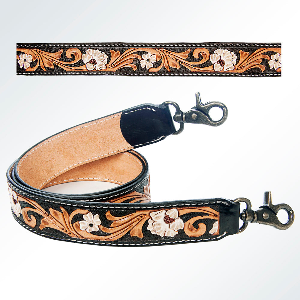 American Darling ADSTF134 Hand Tooled Genuine Leather Crossbody Handle Strap For Bags