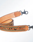 American Darling ADSTF138 Hand Tooled Genuine Leather Crossbody Handle Strap For Bags