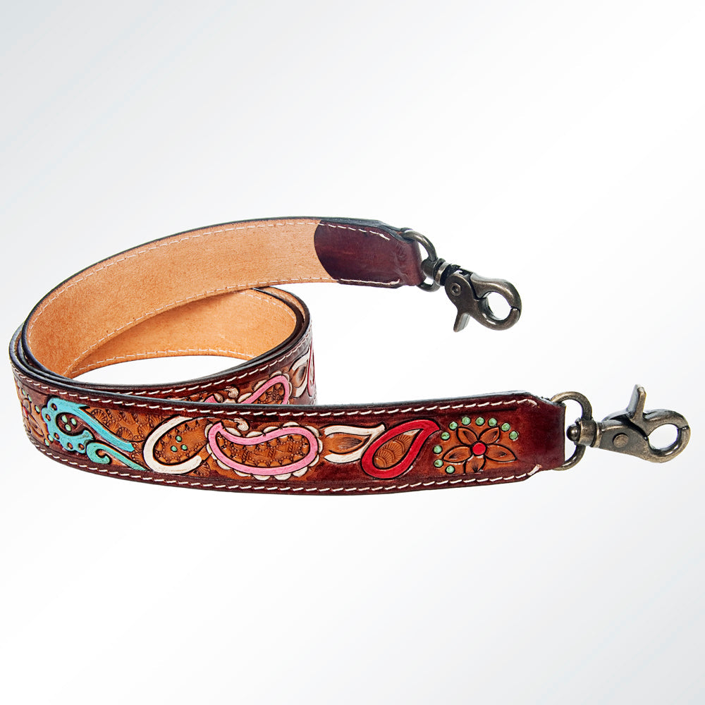 American Darling ADSTF139 Hand Tooled Genuine Leather Crossbody Handle Strap For Bags