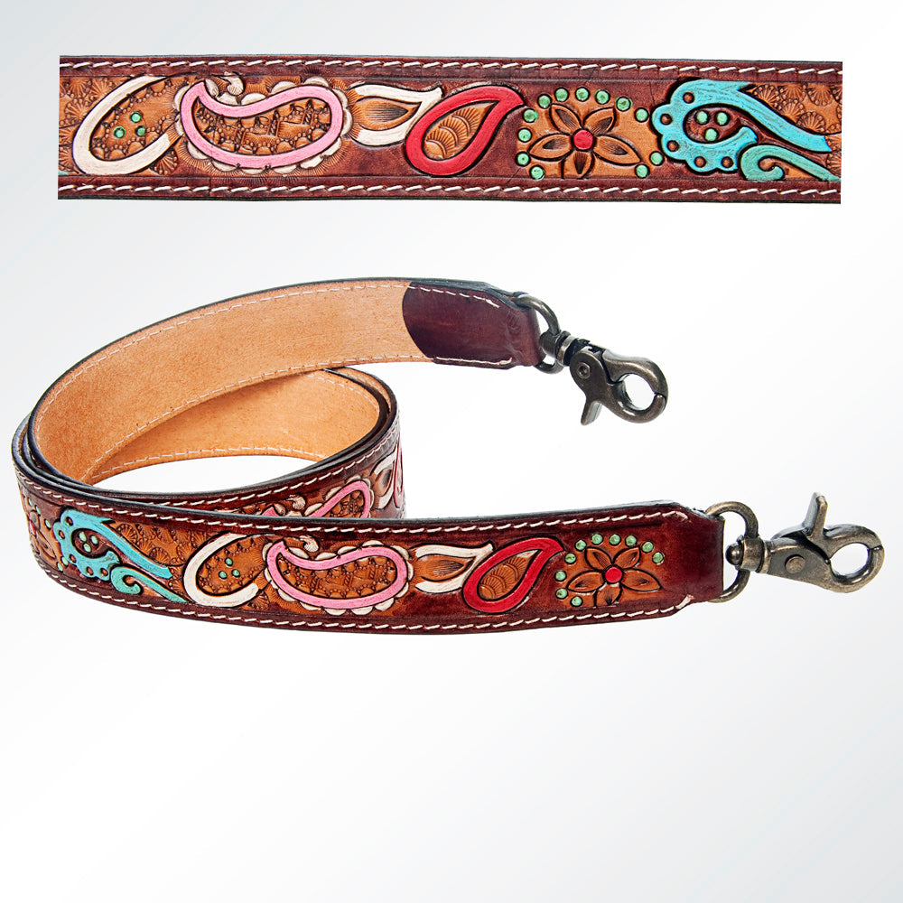 American Darling ADSTF139 Hand Tooled Genuine Leather Crossbody Handle Strap For Bags