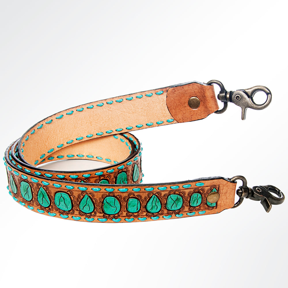 American Darling ADSTF142 Hand Tooled Genuine Leather Crossbody Handle Strap For Bags