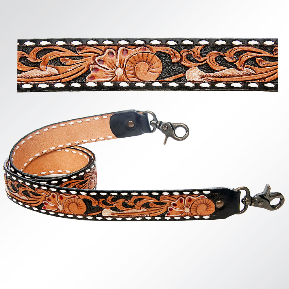 American Darling ADSTF150 Hand Tooled Genuine Leather Crossbody Handle Strap For Bags