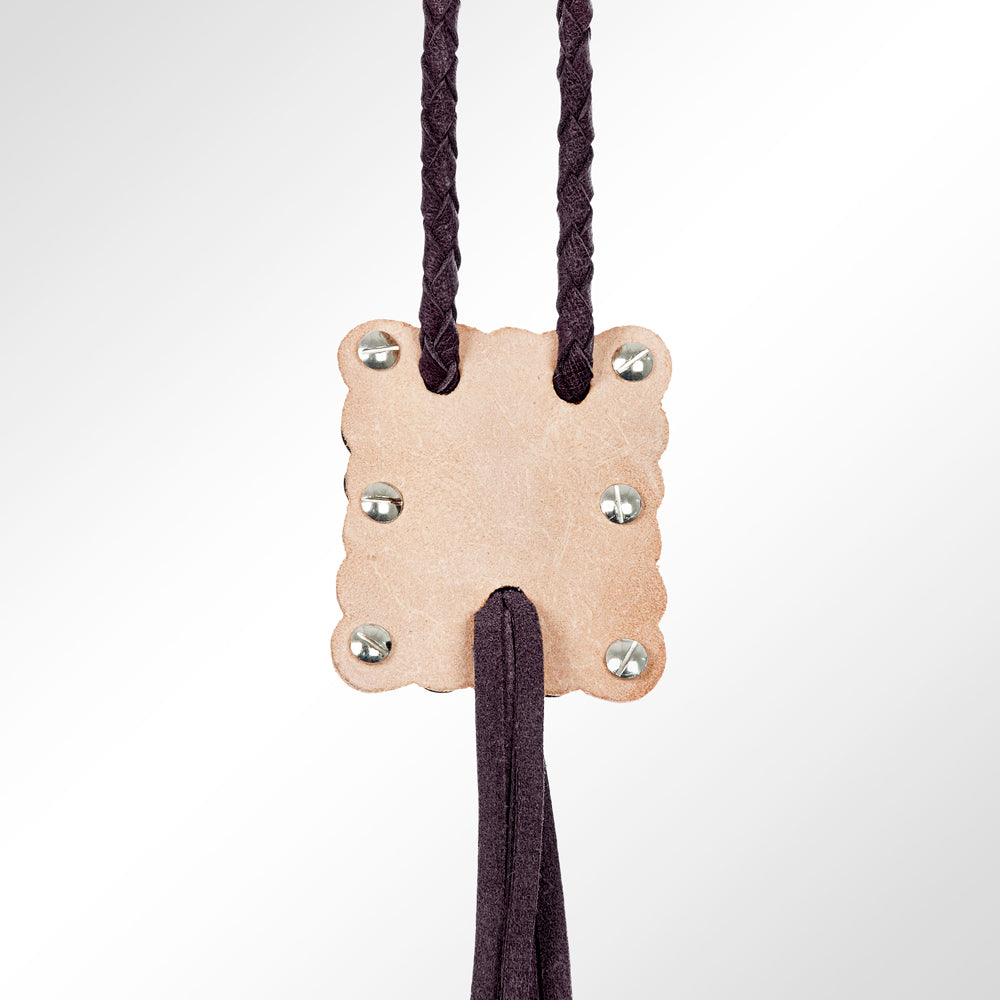 American Darling ADJW101C Braided Genuine Leather Jewelry Necklace with Concho