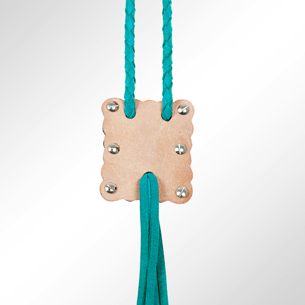 American Darling ADJW101D Braided Genuine Leather Jewelry Necklace with Concho