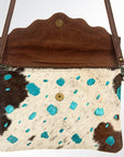 American Darling ADBG639 Clutch Hand Tooled Hair-On Genuine Leather Women Bag Western Handbag Purse