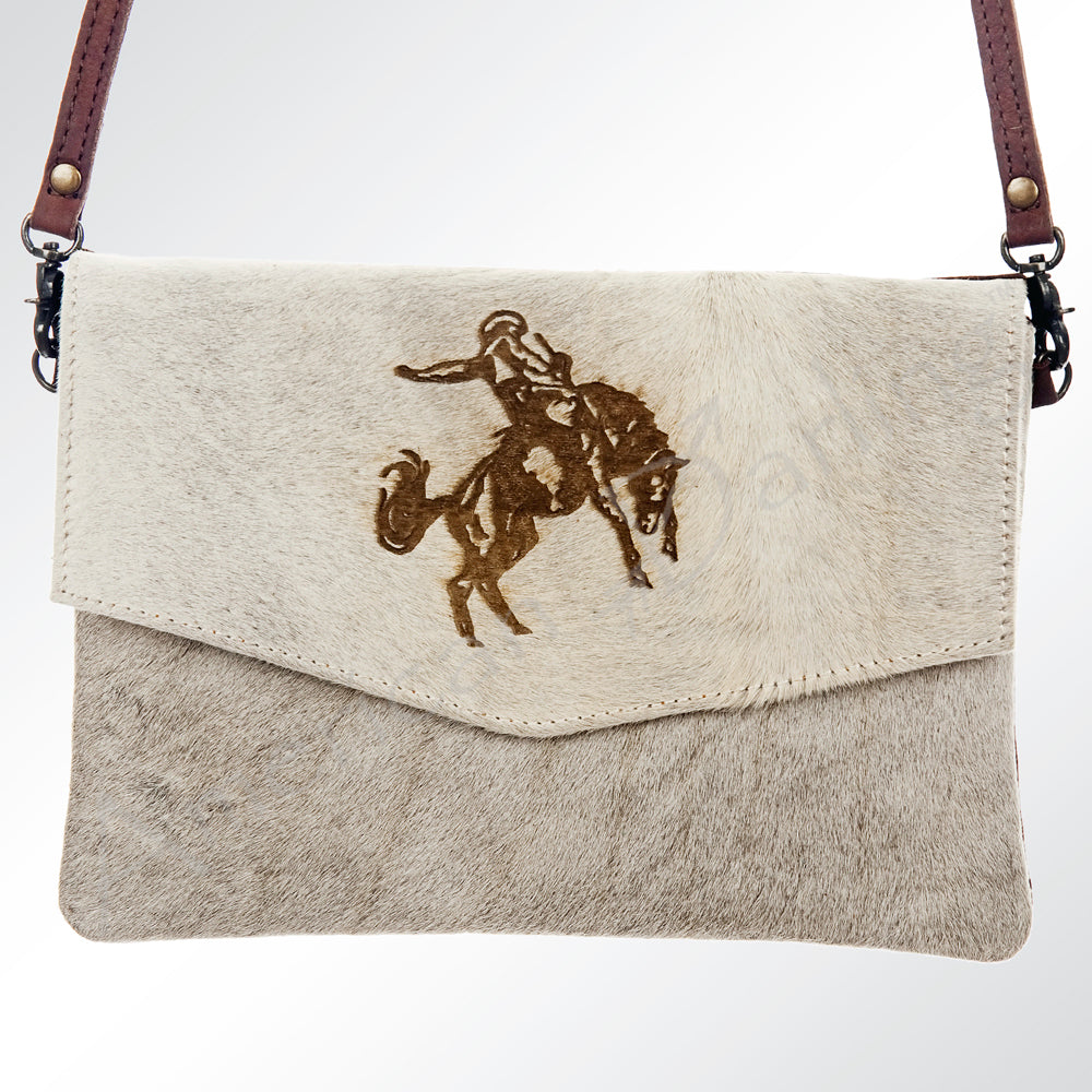 American Darling ADBGS178G Envelope Hair On Genuine Leather Women Bag Western Handbag Purse