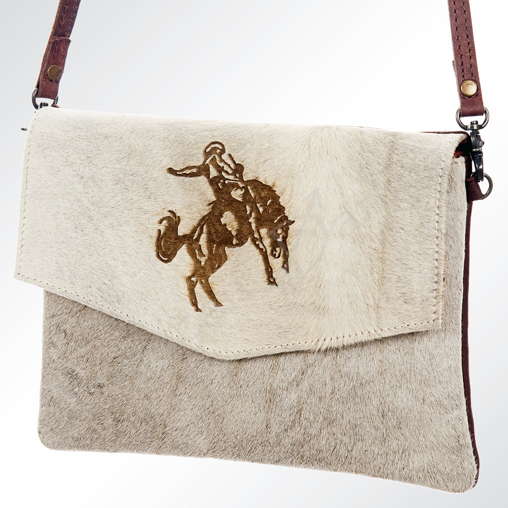 American Darling ADBGS178G Envelope Hair On Genuine Leather Women Bag Western Handbag Purse