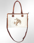 American Darling Briefcase Hair-On Genuine Leather Women Bag Western Handbag Purse