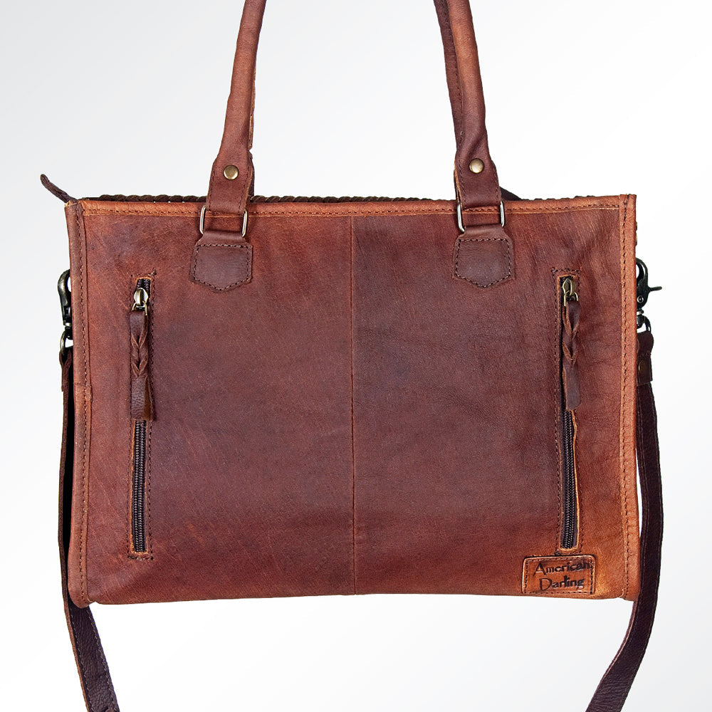 American Darling Briefcase Hair-On Genuine Leather Women Bag Western Handbag Purse