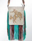 American Darling ADBG647 Large Crossbody Hair-On Genuine Leather Women Bag Western Handbag Purse