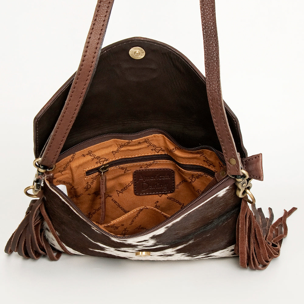 American Darling ADBGD120 Envelope Hand Tooled Hair-On Genuine Leather Women Bag Western Handbag Purse