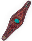 American Darling Bracelet Hand Tooled Carved Genuine Leather Women | Handmade Western Rustic