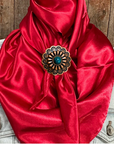 35X35" Solid Electric Red Wild Rag / Scarf WRS10 - Western Concho Wild Rag Slides - Assorted