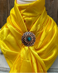 35X35" Solid Yellow Wild Rag / Scarf WRS23 - Western Concho Wild Rag Slides - Assorted