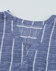 Stripe V-Neck Long Sleeve Blouse