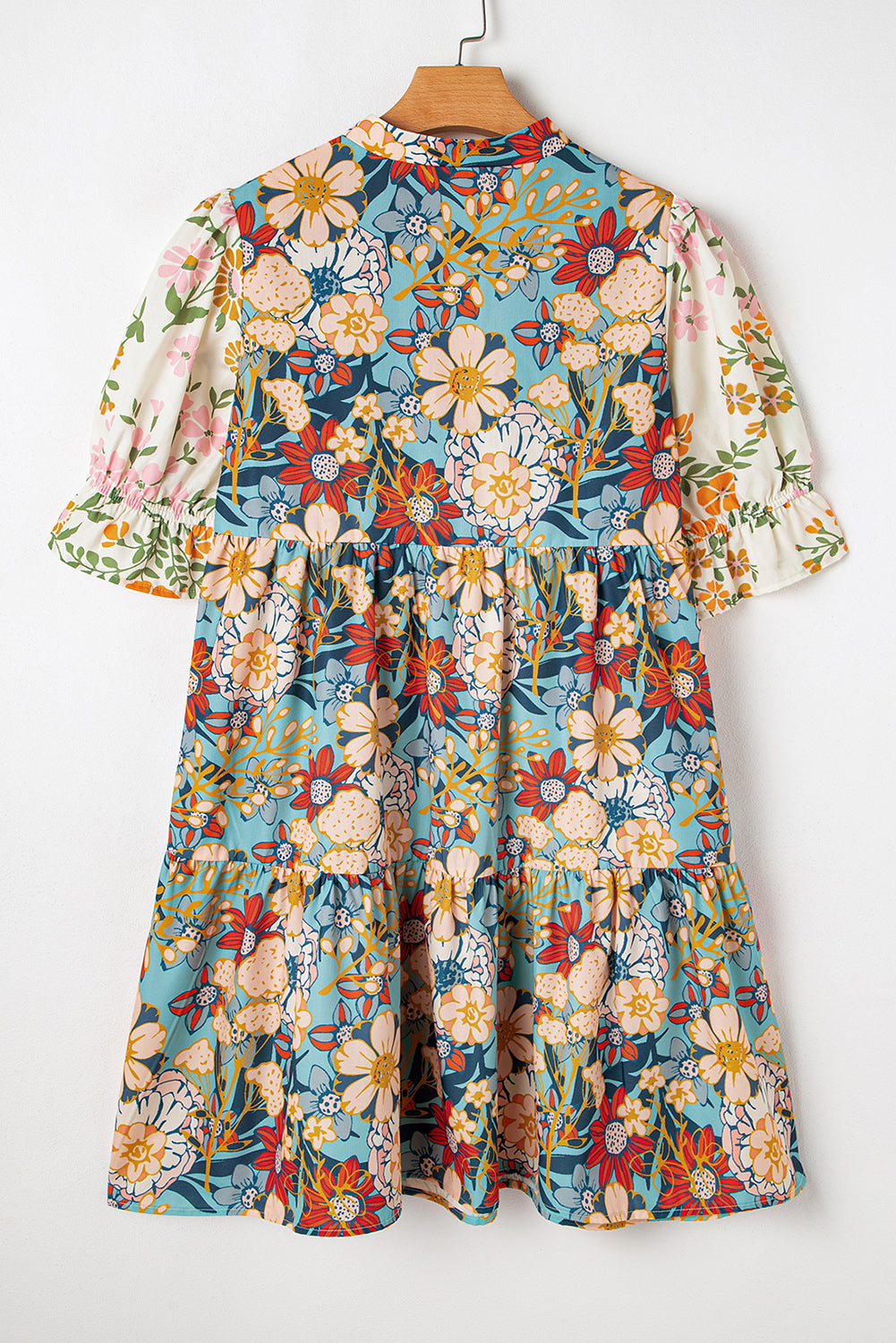 Livia Boho Floral Crochet V Neck Dress