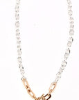 Necklace Alloy Plated Link Chain with Filigree Drop 18”