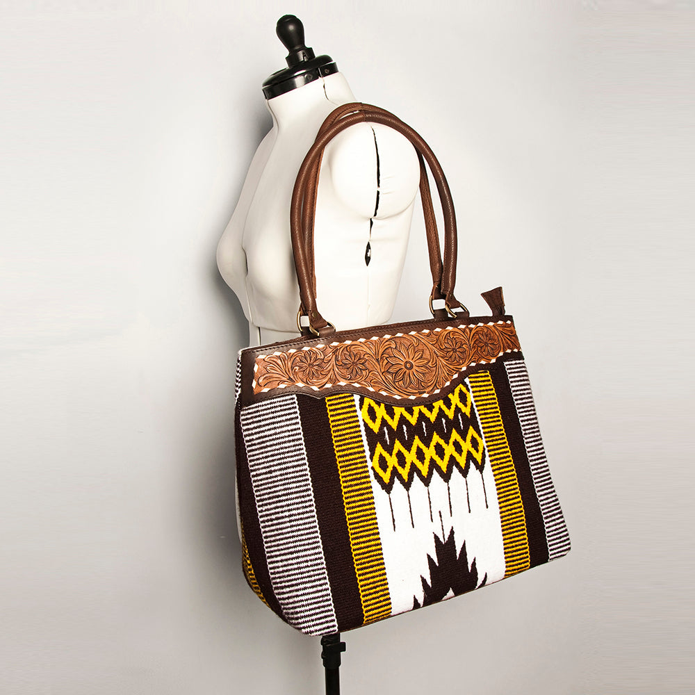 American Darling Tote Hand Tooled Saddle Blanket Genuine Leather Women Bag Western Handbag Purse