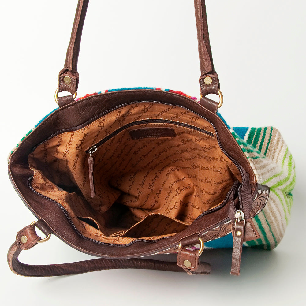 American Darling Tote Hand Tooled Saddle Blanket Genuine Leather Women Bag Western Handbag Purse
