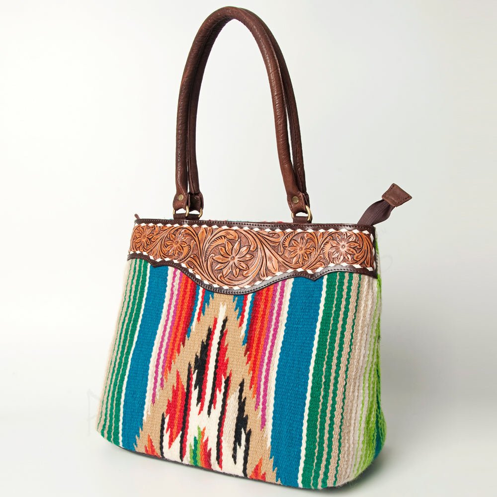 American Darling Tote Hand Tooled Saddle Blanket Genuine Leather Women Bag Western Handbag Purse