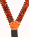 Men Leather Floral Suspender Hilason