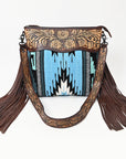American Darling SIGNATURE CROSSBODY Hand Tooled Upcycled Wool Genuine Leather women bag western handbag purse